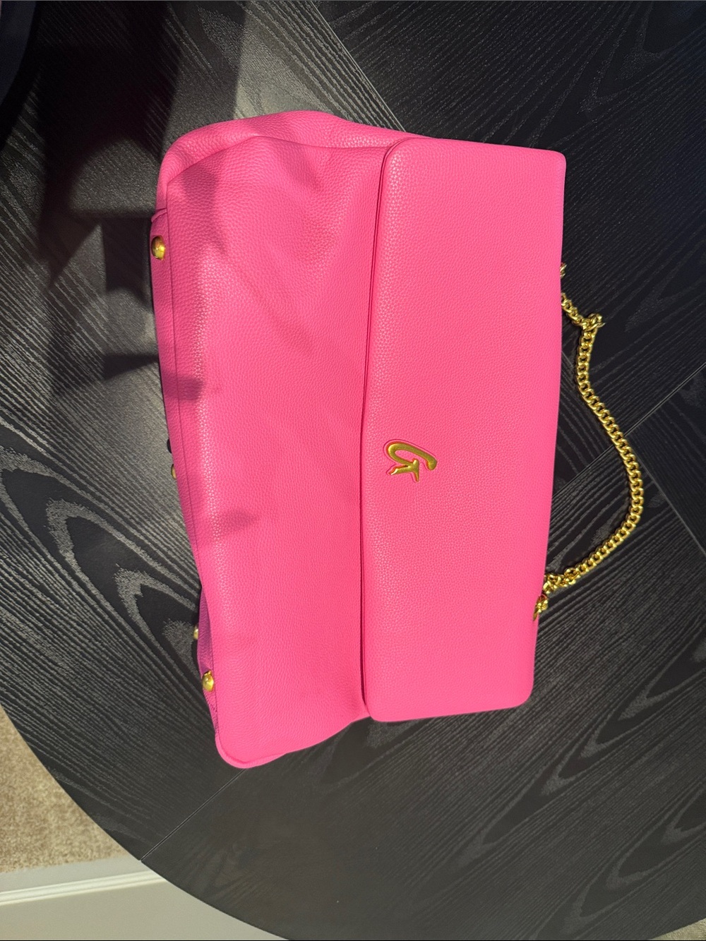 Vibrant Hot Pink Chain-Shoulder Flap Bag
